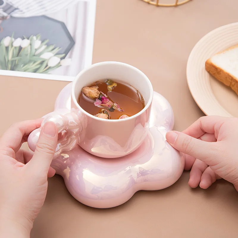 Керамические кофейные чашки и изысканные кружки набор блюдец для девочек