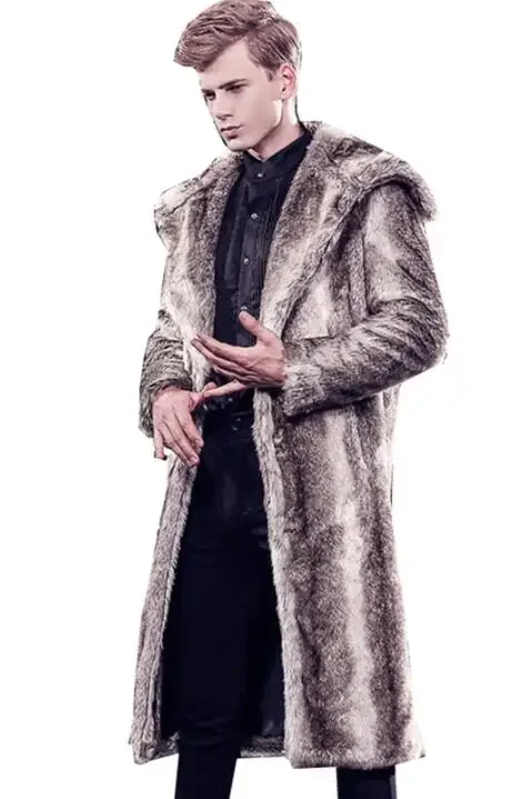 Осенне-зимняя куртка из искусственной норки Мужская Утепленная на пуговицах