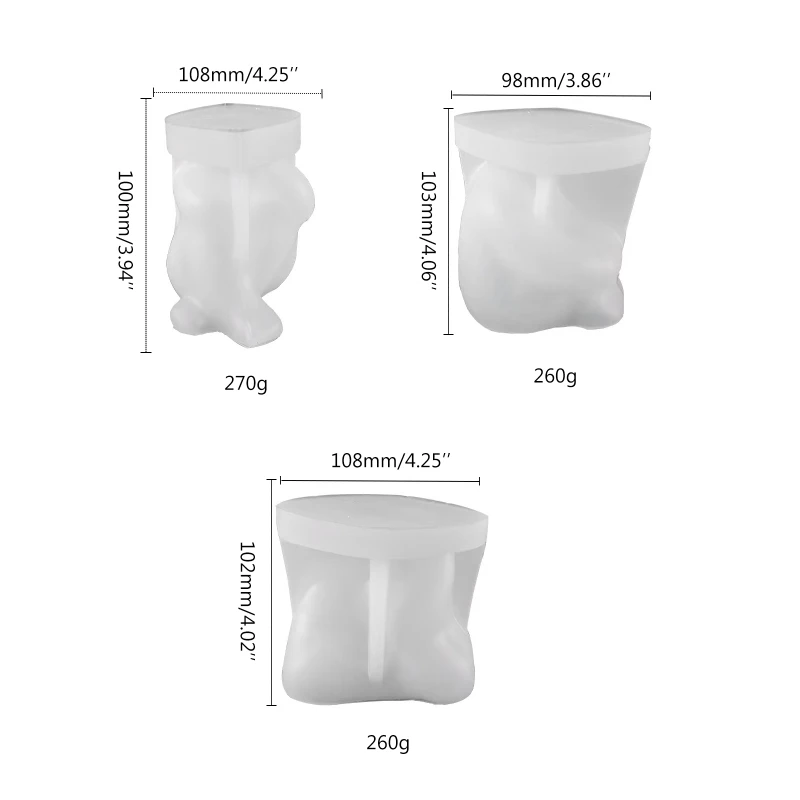 

N1HE 3D Fat Human Body Ornament Silicone Mold Epoxy Resin DIY Decor Making Soap Melt Resin Polymer Clay Home Decorations