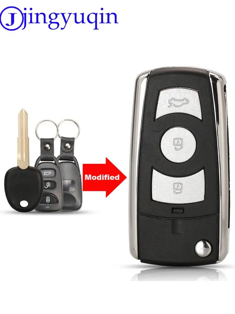 

jingyuqin Replacement 3 Buttons Modified Flip Remote Key Shell Case Cover For Hyundai Accent 2016 Sonata Limited 2011