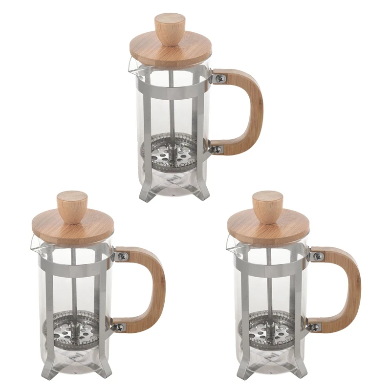 

3X French Press Eco-Friendly Bamboo Cover Coffee Plunger Tea Maker Percolator Filter Press Coffee Kettle Pot