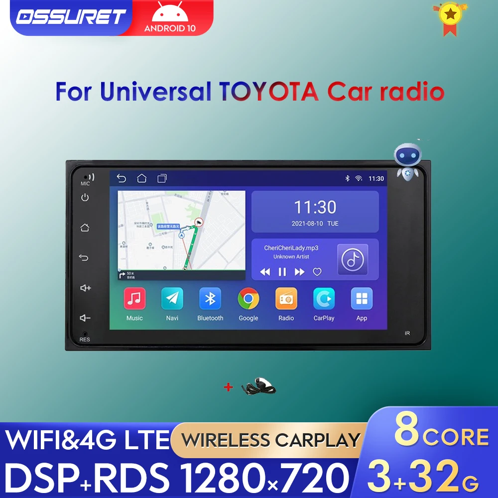 

2din Android Universal Car Radio Multimedia Player for TOYATA PRADO CAMRY HIACE PREVIA COROLLA RAV4 GPS Navi Stere 7"Head Unit