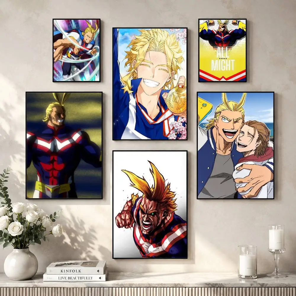 Фото Постер A-All M-Might T-Toshinori Y-Yagi-AMTY, универсальный водонепроницаемый настенный декор высокого разрешения, самоклеящийся декор для любого пространства, идеальный подарок №1