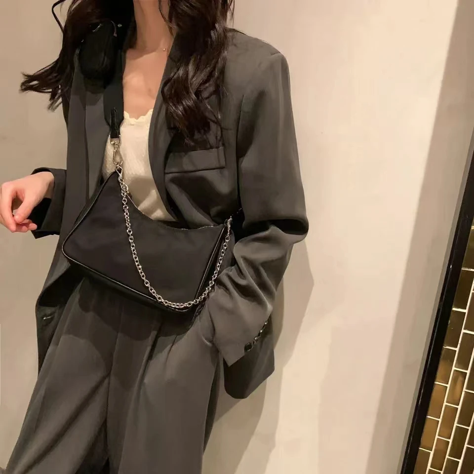 

Женская сумка через плечо, роскошная дизайнерская сумка-мессенджер, брендовая 2 шт. нейлоновая тканевая сумка под плечо + кошелек для монет