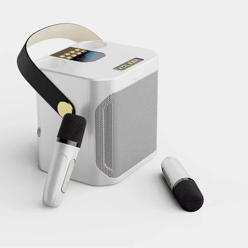 Мощный Bluetooth-динамик для караоке с двойным микрофоном бумбокс портативный