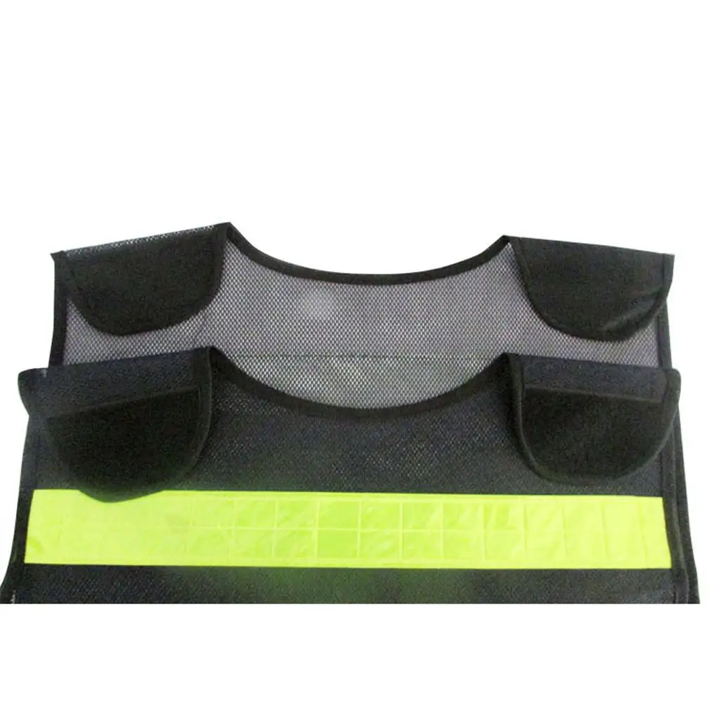 

Heavy Duty High Visibility Surveyor Vest Mesh Jacket Bands -Black