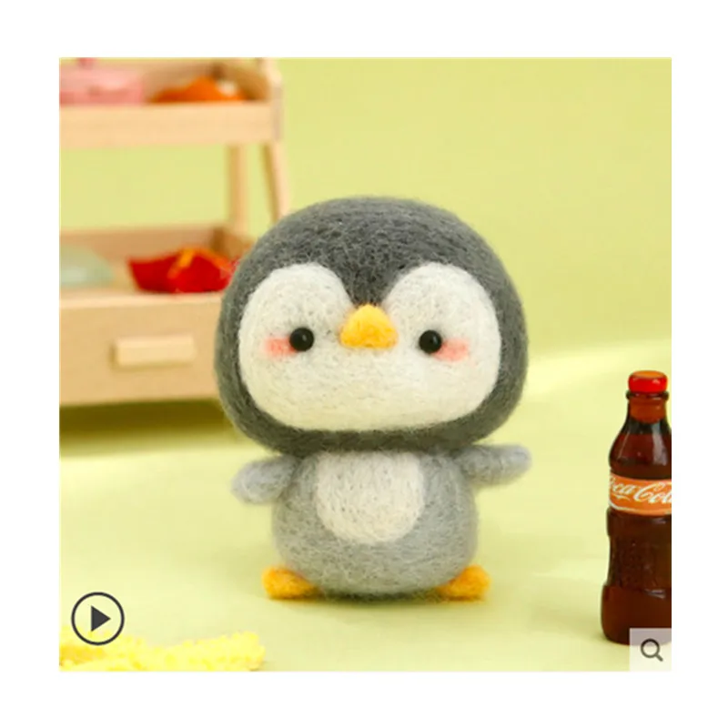 

Penguin doll Pendant wool needlepoint kit wool felt needle felting decoration craft needlecraft DIY handmade