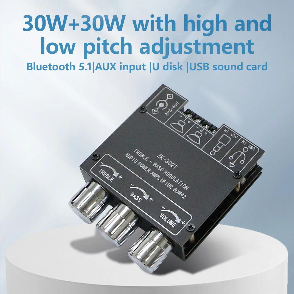 Плата цифрового усилителя мощности ZK-302T 5 1 BT