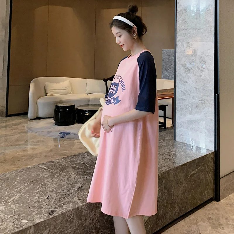 

Зеленая Футболка для беременных с нагрузкой для беременных 2022 женщин рубашка для девочек Новая одежда большого размера для мам