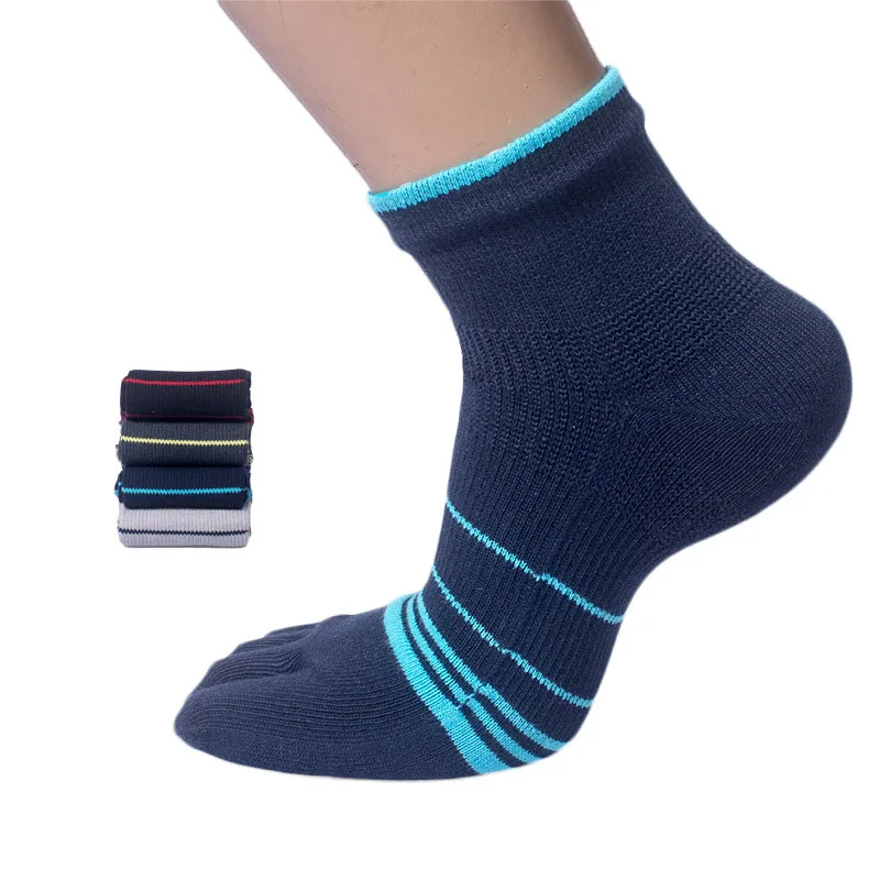 

5 пар, мужские спортивные носки в полоску, из натурального хлопка