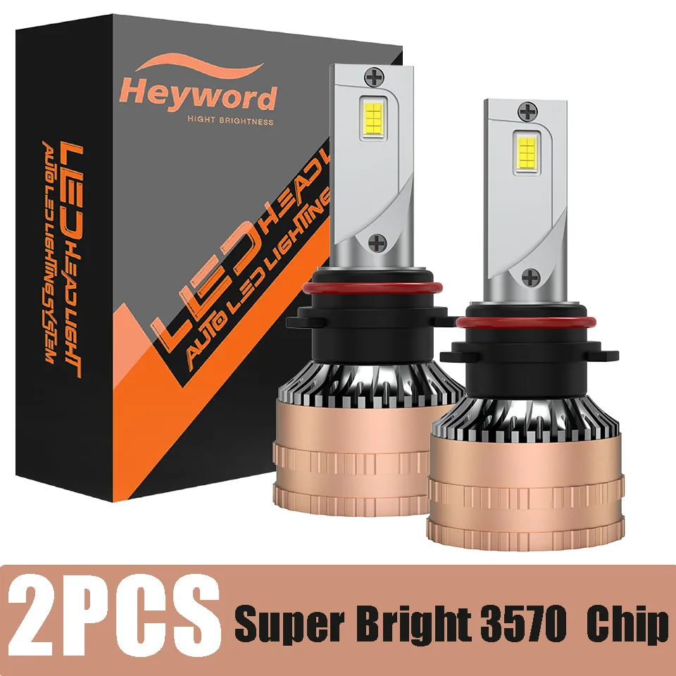 

Универсальные Светодиодные Лампы Для Автомобильных Фар Heyword, 2 Шт., H1 H3 H4 H7 H8 H11 9005 9006 9012 HB3 HB4 Hir2, 6000K