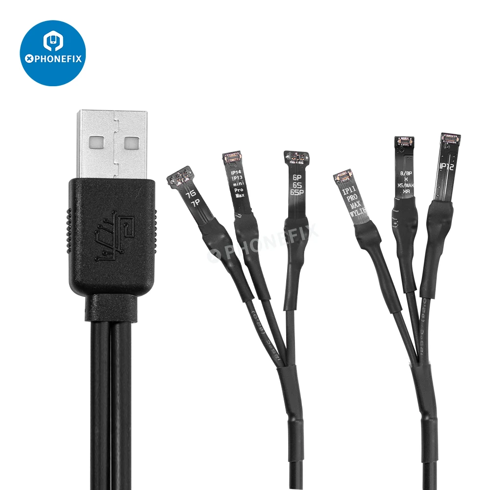WYLIE Boot Power Cable 3A 6 ports FPC DC Power Supply Test Cable for iPhone 6 7 8 XS 11 12 13 14 14 pro max Motherboard Repair