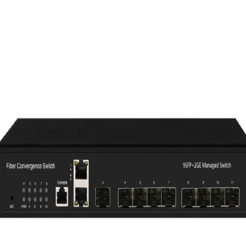 2GE RJ45 Plus 9GE SFP волоконно-оптический медиаконвертер L2 управляемый переключатель |