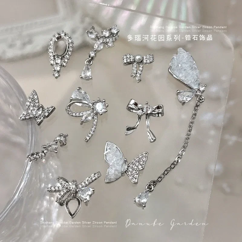 2 шт. серебряные бабочки сплав большие бриллианты сверкающие хрустальные стразы