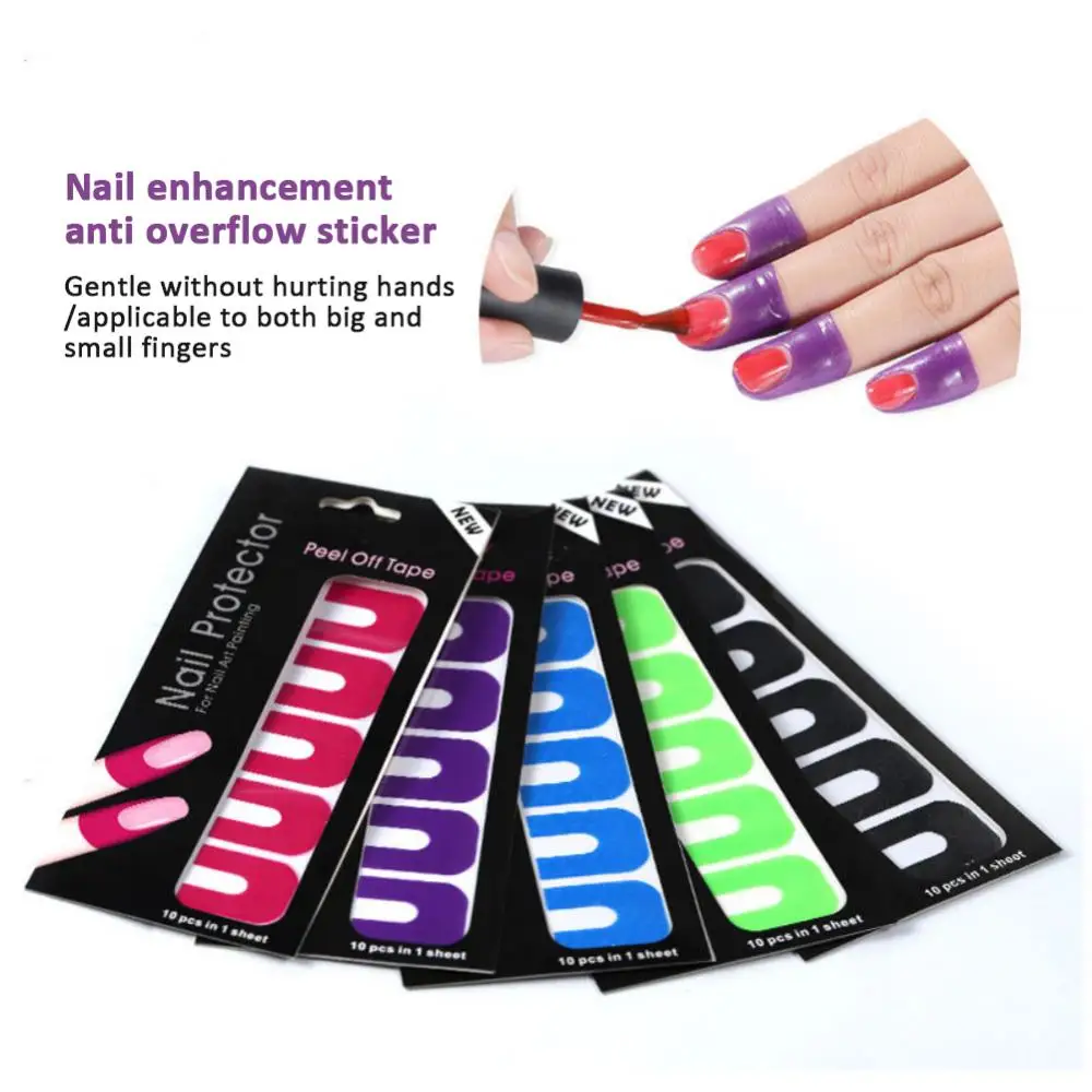 

U-shape Nail Form Guide Sticker Stripping Tape Anti-splash Protection Nails Creative Fingerprint Stickers Finger Skin Protection