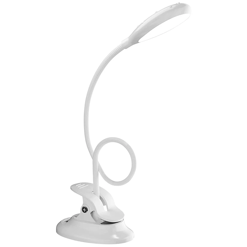 

Reading Lamp, LED Clamp Light, Desk Lamps, USB Rechargeable Battery, Continuous Dimming & 2 Colours, Clamp Lamp For Beds