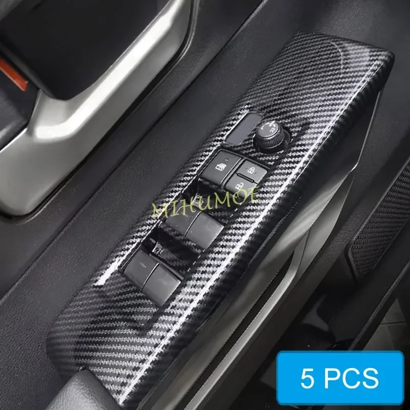 

LHD углеродное волокно, внутренняя дверь, окно, панель переключателя, накладки для Toyota Sequoia 2023-2025/Tundra 2022-2024, аксессуары