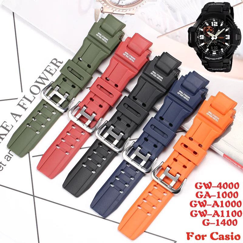 Resin Rubber Strap Suitable For Casio GW-4000 GA-1000 GW-A1000 GW-A1100 G-1400 Men's Waterproof Sports Watch Accessories