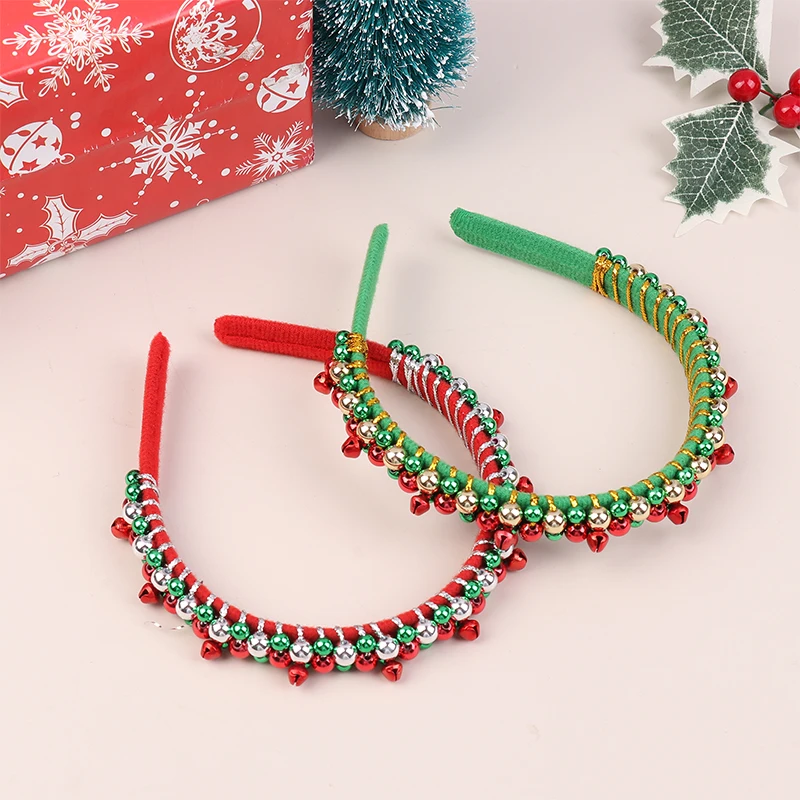 Новая красная зеленая рождественская повязка на голову женская простая