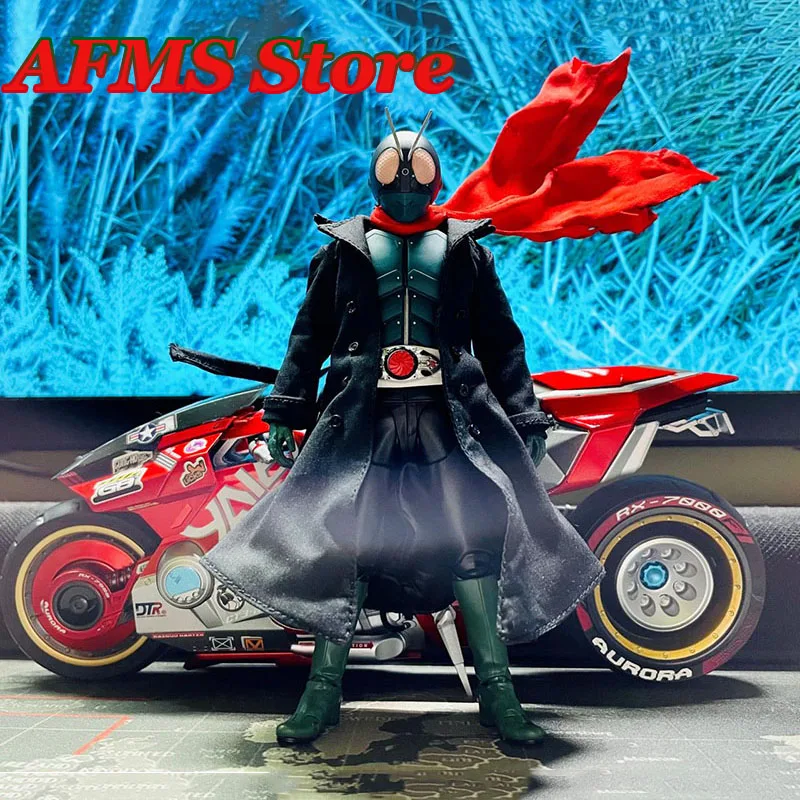 

SHF 1/12 Male Soldier Shin Kamen Rider 1 Cosplay Clothes Trench Coat Double Breasted Side-Slit Windbreaker For Diy 6" Body
