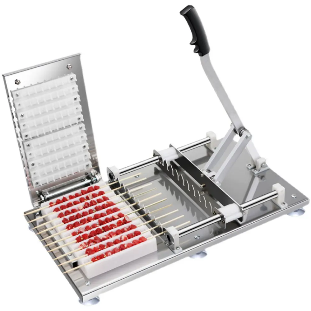 Portable Mutton Stringing Machine Stainless Steel Meat Stringer Barbecue Wear Ten Strings Of Barbecue Tools At a Time