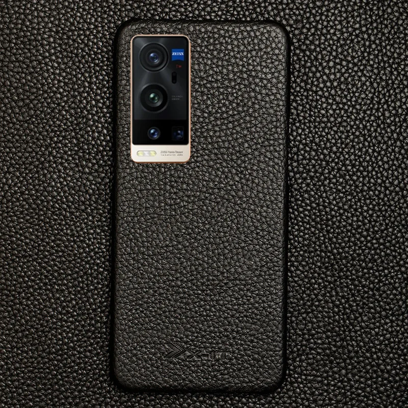 For VIVO X70 Pro Plus Genuine Cowhide Leather Case Phone Protective Back Cover For X60 Pro Plus X50Pro iQOO 8 Pro X30 Leather