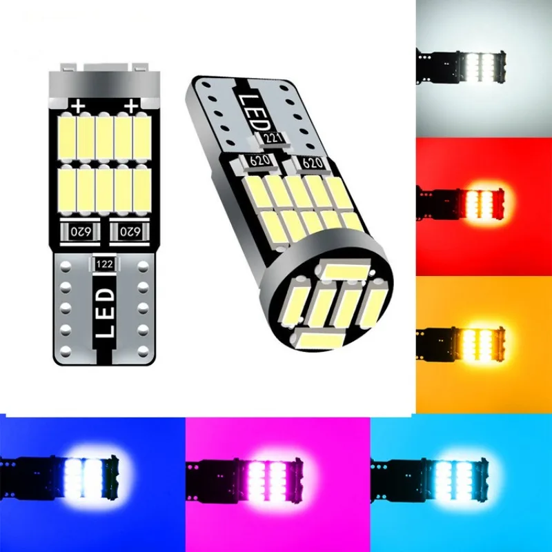 

2Pcs T10 W5W 194 501 Led Canbus No Error Car Interior Light T10 26 SMD 4014 Chip Pure White Instrument Lights Bulb Signal Lamp