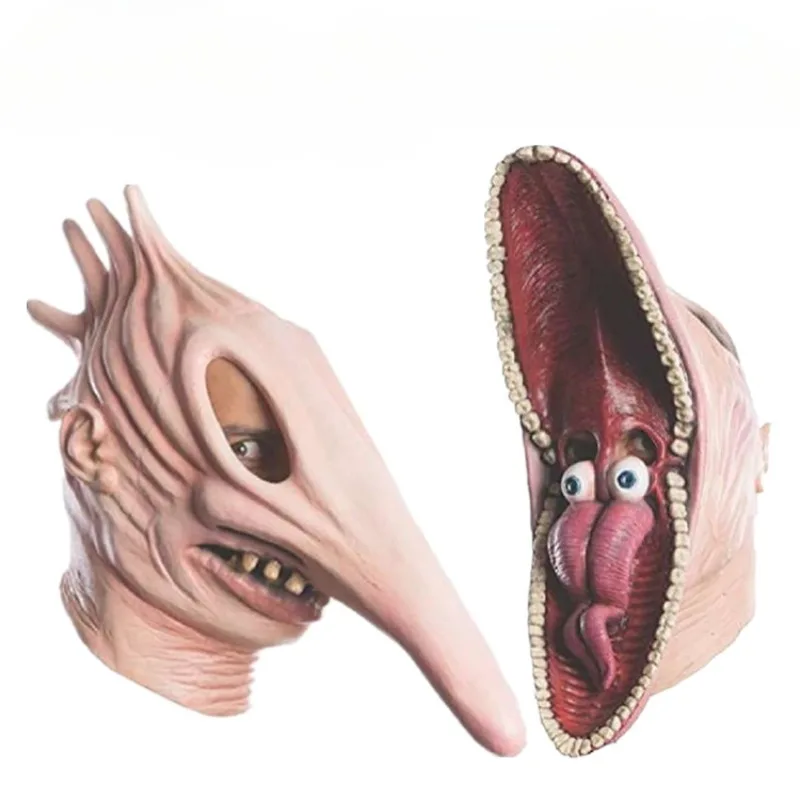 

2PCS In Stock Adam and Barbara Latex Head Cover Mask Cosplay Halloween Christmas Party Costume Role Play Horror Prop Decoration
