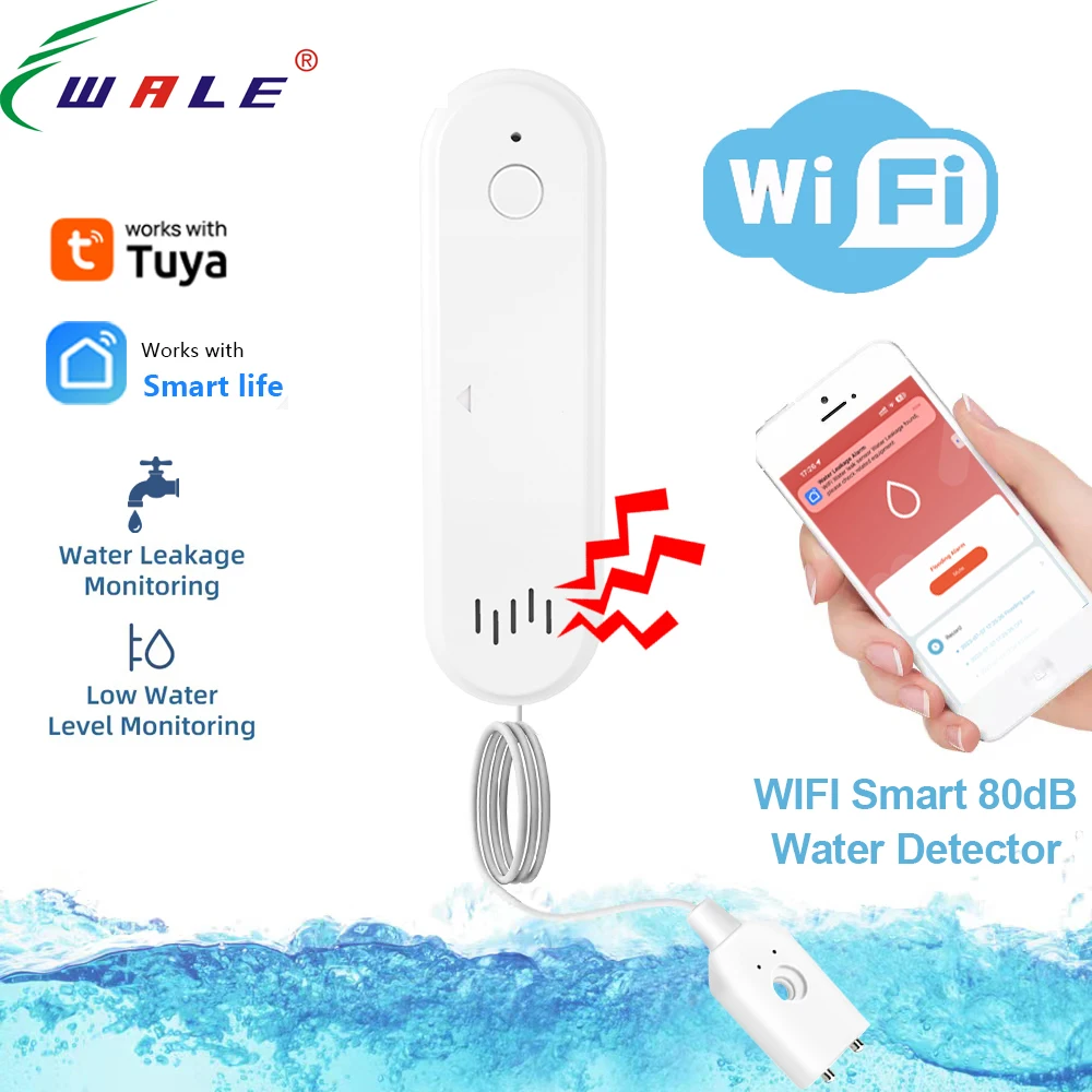 Смарт-датчик утечки воды Tuya с приложением