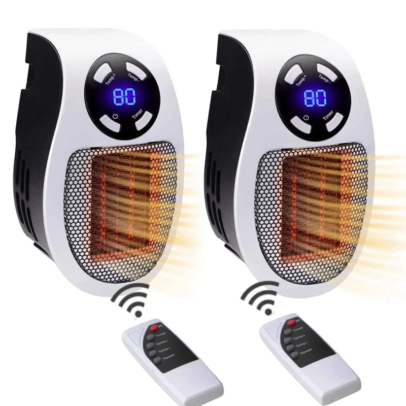 

2Pcs 220V 500W Socket Mini Electric Air Heater, Energy-Saving Automatic Temperature Control Off EU Plug