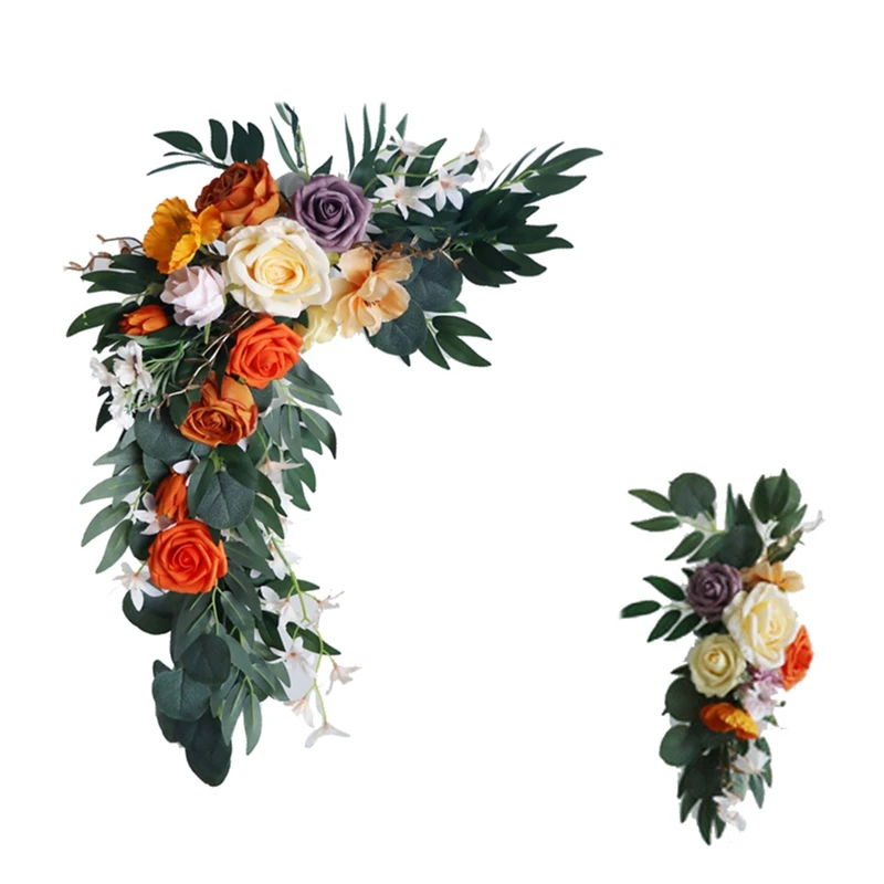 

2Pcs Artificial Flower Rose Welcome Wedding Guest Wedding Arch Wedding Background Wall Arrangement Decoration