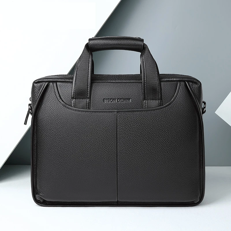 Boutique Men's Handbag 100% Real Leather Business Casual Crossbody Bag Shoulder Men's Briefcase High Quality Messenger Bag