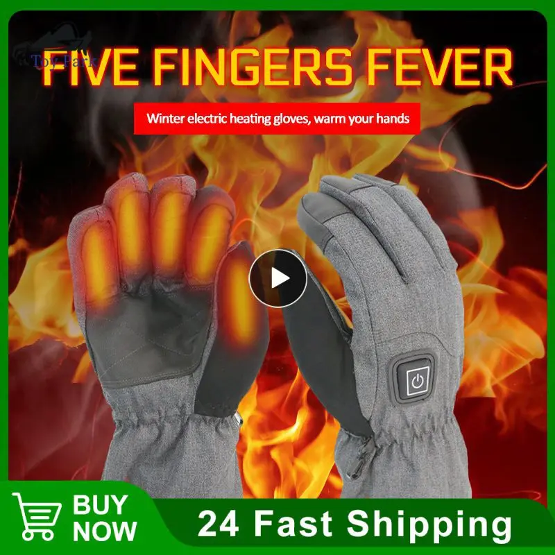 

Winter Heated Gloves Touch Screen Non-slip Electric Heating Thermal Gloves Outdoor Warm Cycling Skiing Gloves 4000 MAh Guantes