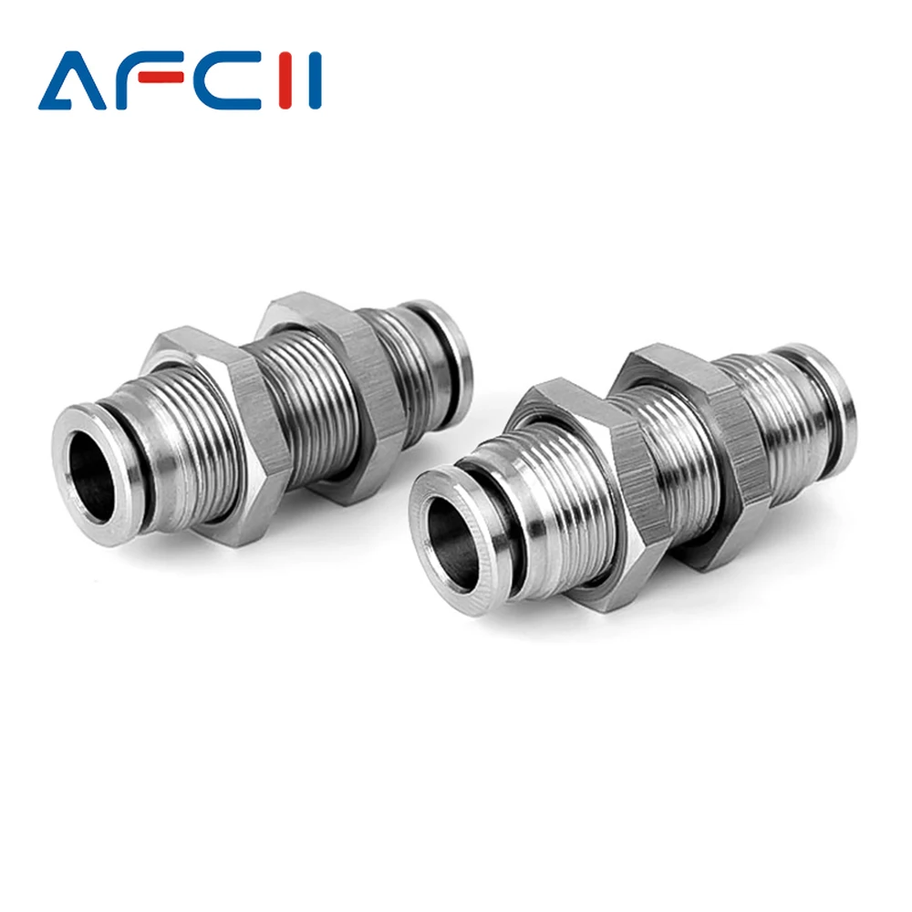 

PM 304 Stainless Steel Pneumatic Connector Partition Metal Quick Plug Connector PM4 PM6 PM8 PM10 PM12 PM16 Trachea Connector