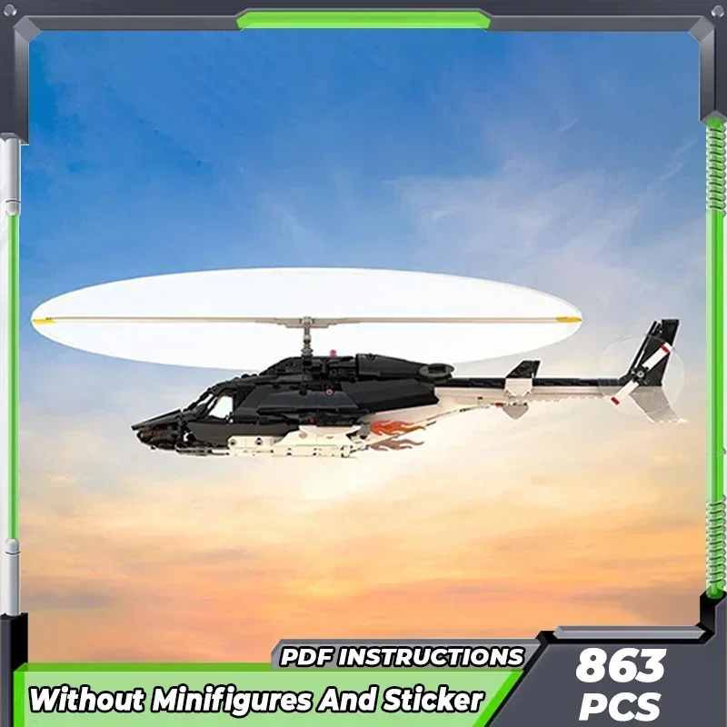 Moc строительные кирпичи военная модель вертолет спецназа воздушный волк