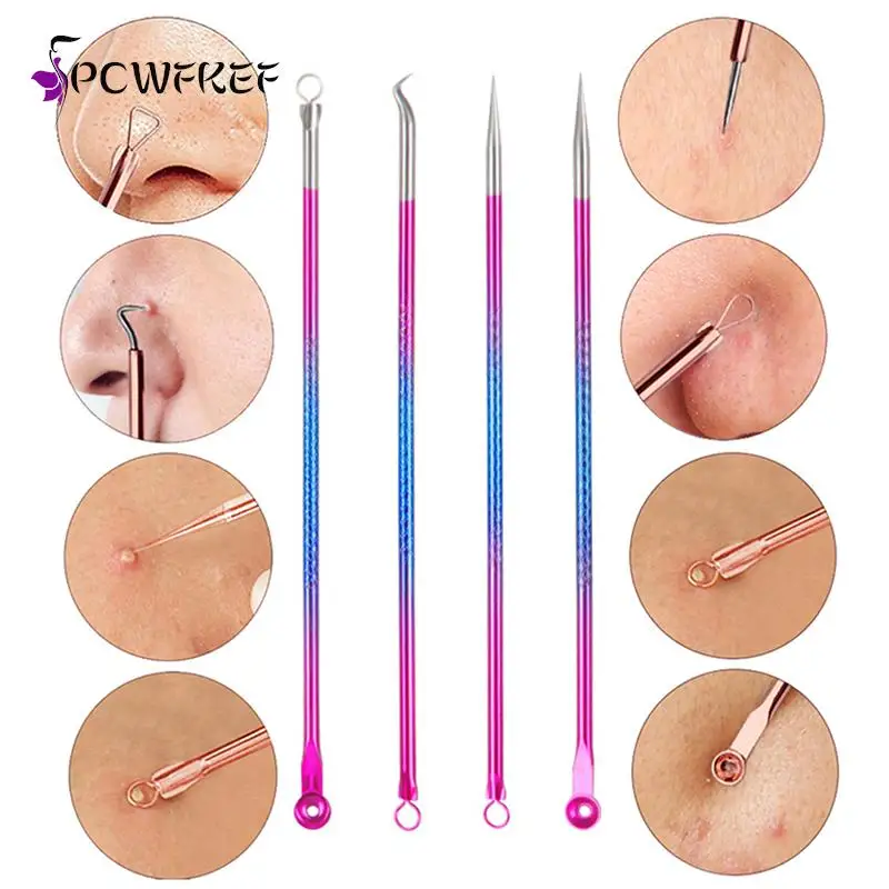 

4Pcs/Set Blackhead Acne Remover Comedone Black Spot Blemish Pimple Removal Needle Facial Care Skin