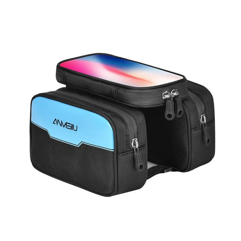 

Сумка на переднюю раму велосипеда ANMEILU 6,5 дюйма, водонепроницаемая велосипедная верхняя трубка, сенсорный экран, Фотосумка, передняя сумка, ...