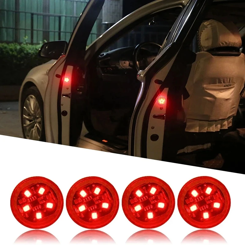 

2Pcs 5 Leds Car Openning Door Warning Light Safety Anti-collision Flash Lights Wireless Magnetic Alarm Signal Lamp Parking Bulbs
