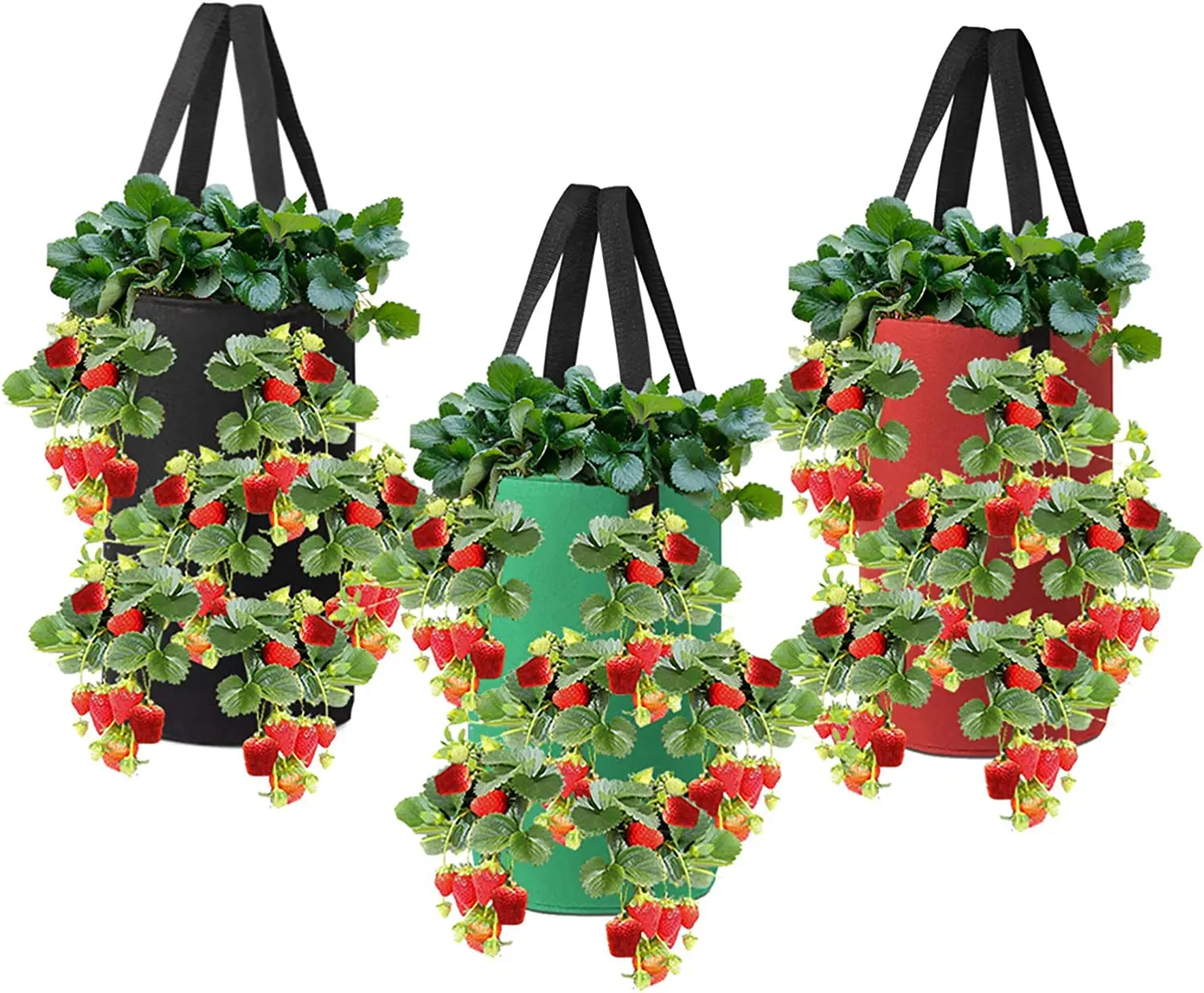 

3 Gallon Hanging Strawberry Planter Tomato Pepper Grow Bag Upside-Down Tomato Planter Vegetable Planting Bags with Holes