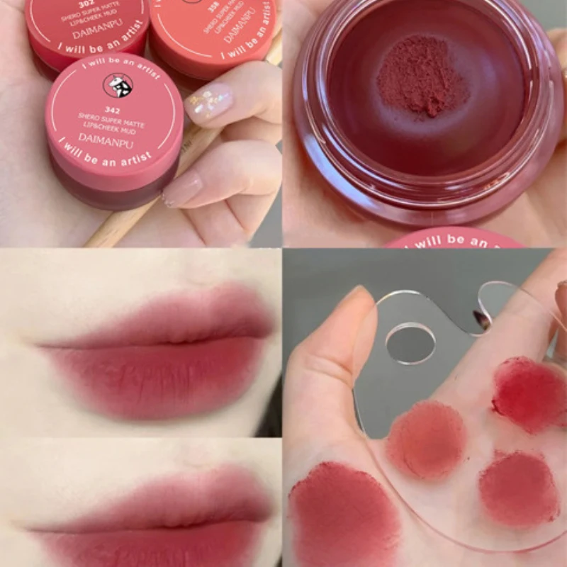 

Canned Lip Tint Mud Moisturizing Mousse Red Lip Mud Velvet Matte Lipstick 4 Colors Soft Mist Lip Gloss Lips Makeup Cosmetics