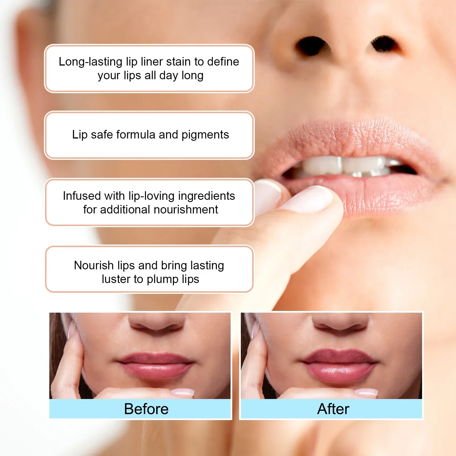 Карандаш для губ стойкий водостойкий матовый пухлые линии