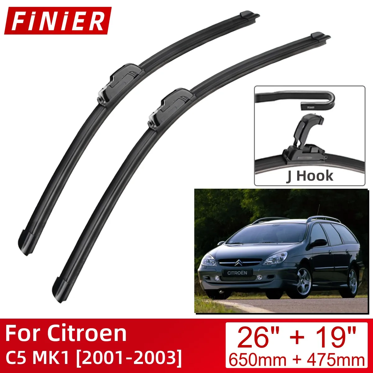 

Щетки стеклоочистителя для Citroen C5 MK1, 2001-2003 дюйма, 26 + 19 дюймов
