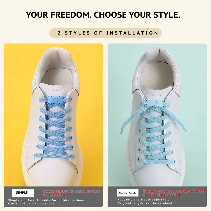 No Tie Elastic Shoelaces For Kids Adult Sneakers Shoelace  Automatic Fixer Quick Lazy Laces Shoe Strings Pink Red