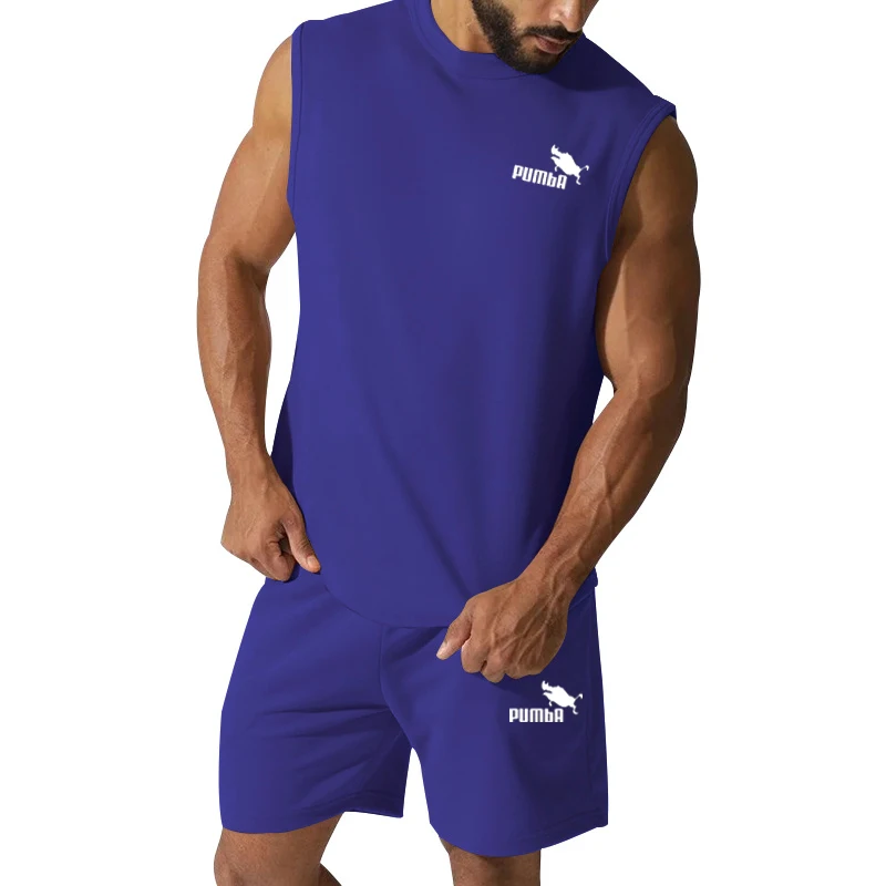 Summer Men Tracksuits Fashion Printed Short Sleeve T Shirt 2 Piece Sets Outfits Casual Trend Short Clothing Suit