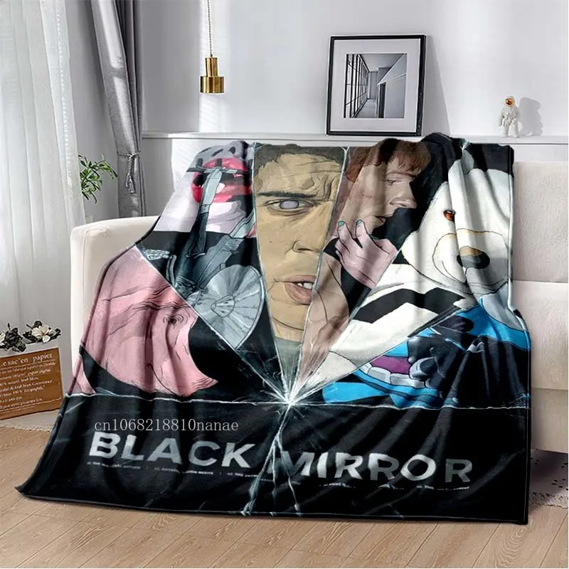 

Black Mirror Fleece Blanket Sci-fi Drama Tv Series Space and Time Throw Blanket Soft Bedding Bedspread Sofa Warming Cover