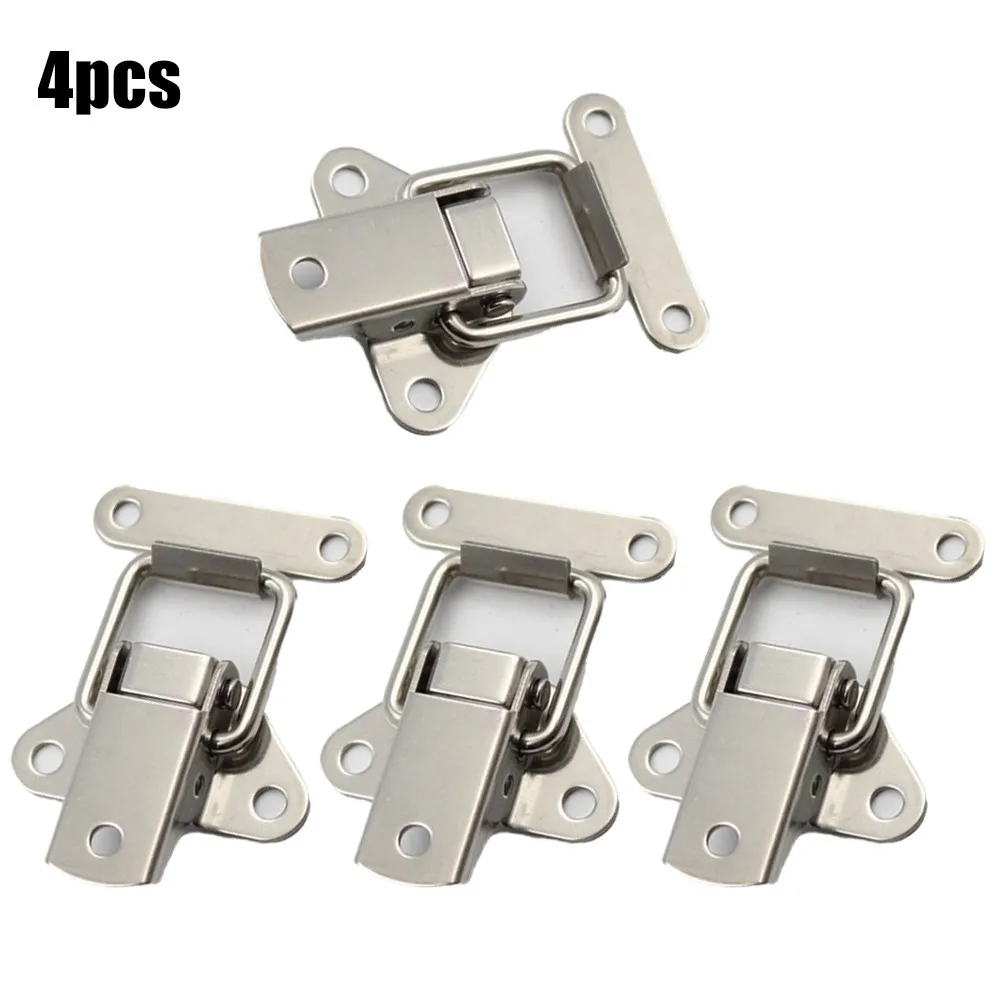 

4Pcs Universal Luggage Buckle Cabinet Furniture Lock Box Latch Stainless Steel Spring Loaded Clamp Clip Toggle Latch Catch