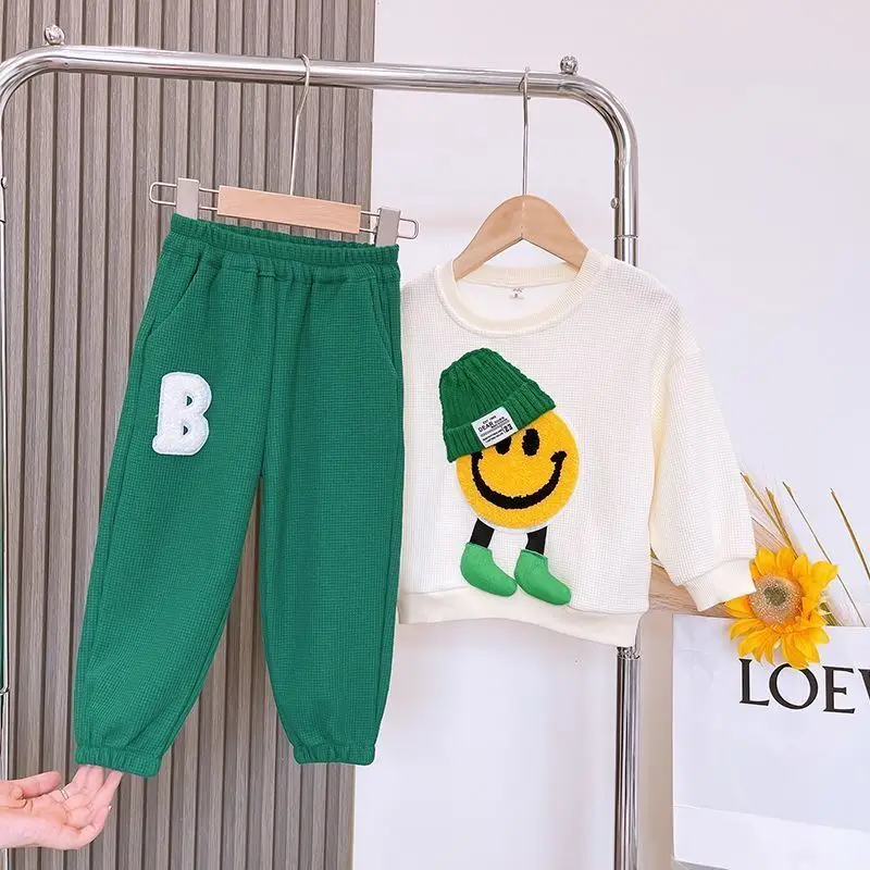 Children's Suit 2022 Spring and Autumn New Male and Female Baby Clothes Fashionable Autumn Clothes Two-Piece Set