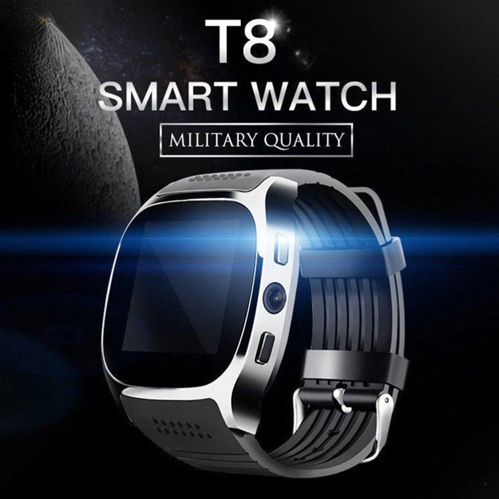 

T8 Bluetooth-compatible Smart Watch With Camera Support SIM TF Card Pedometer Men Women Call Sport Smartwatch For Android Phone