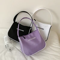 womens shoulder bag horizontal square nylon cloth text pattern printed handbag fashion womens cosmetic bag mobile phone wallet