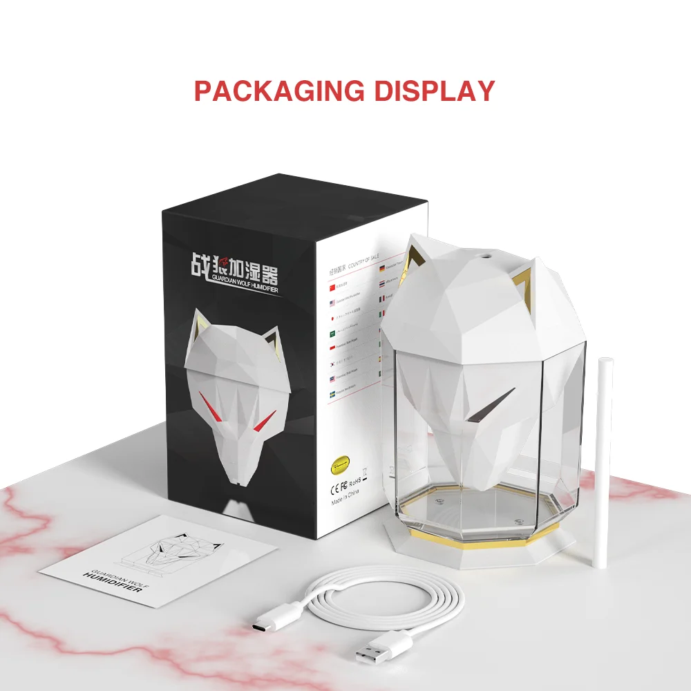 Увлажнитель воздуха Wolf Электрический со светодиодный светильник кой 600 мл USB -